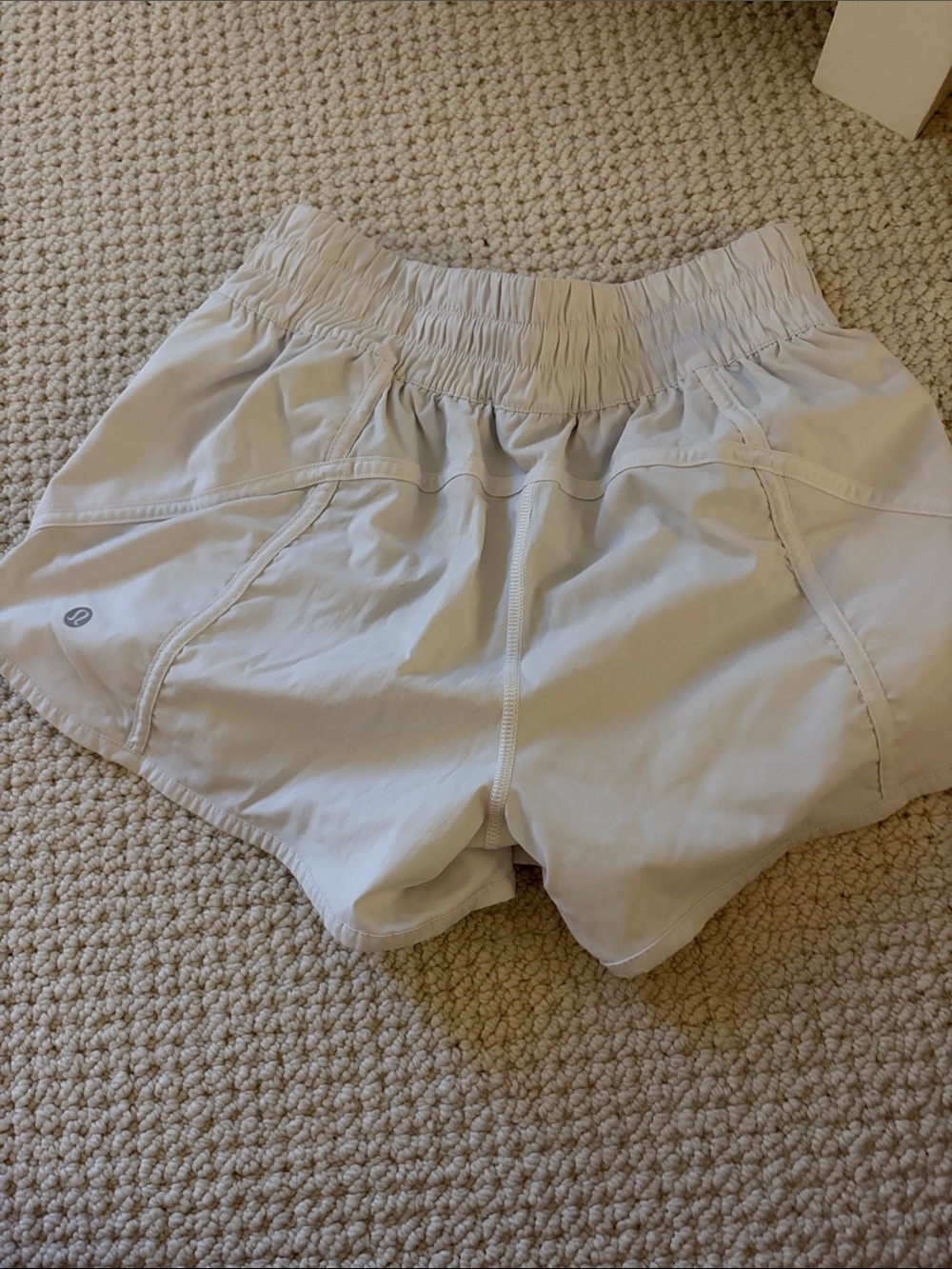 White Lululemon Women's Athletic Shorts - Comfortable Layered Design - Picture 2 of 3